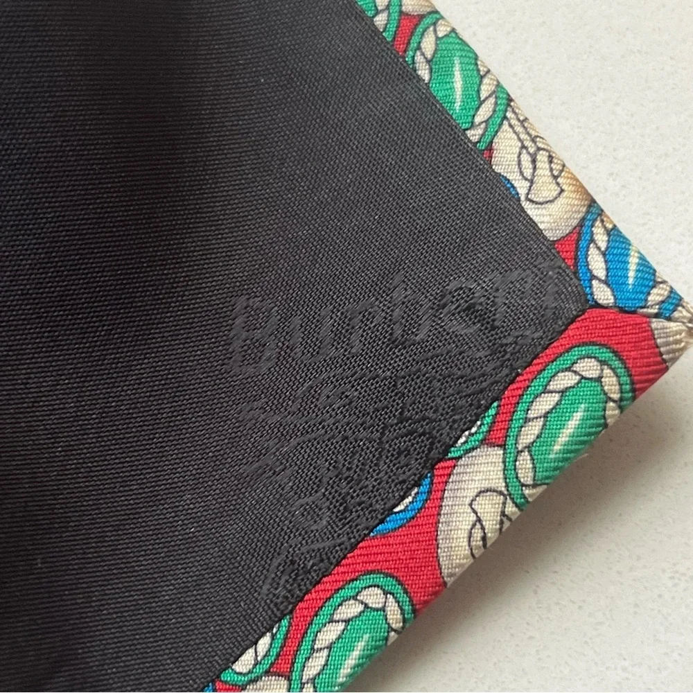 Burberry London Mens Silk Designer Necktie Italy Multi‎ Color Red Green Blue Tie